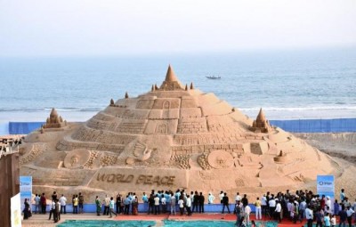 Indian artist Sudarsan Pattnaik's sand castle enters Guinness World Record  