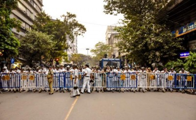 Kolkata: 18 Left parties hold protest march to city police headquarters at Lalbazar
