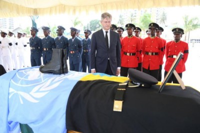 In Tanzania, UN peacekeeping chief pays tribute to â€˜blue helmetsâ€™ killed in DR Congo