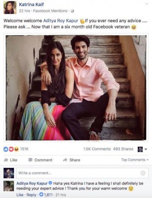 Aditya Roy Kapur crosses 1 million on his first day on FB, receives warm welcome from B-Town