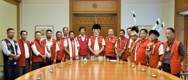 Village chiefs of Nagaland meet Prime Minister Narendra Modi in New Delhi