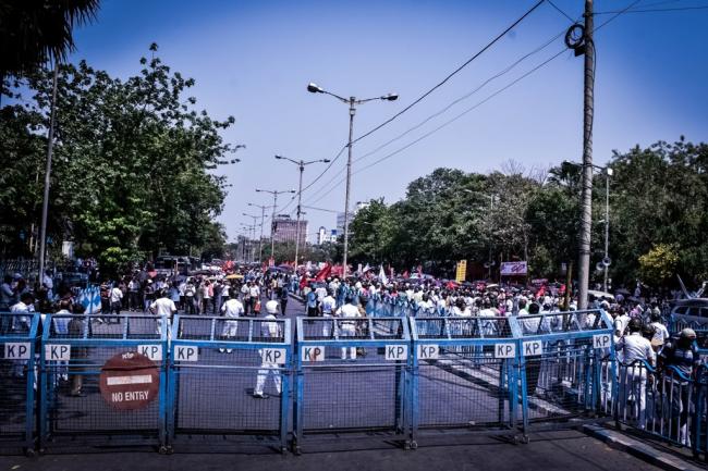 Glimpse: Lefts hold protest March to state secretariat Nabanna, clash with police