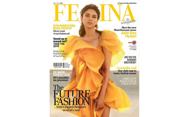 Aditi Rao Hydari features on Femina's May 2017 issue cover