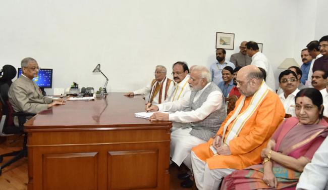 M. Venkaiah Naidu files nomination for VP elecions