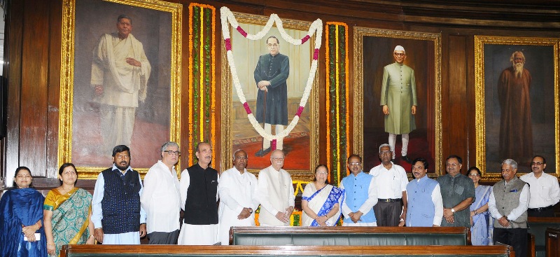 PM Modi,Ram Nath Kovind,VP  M. Venkaiah Naidu, Speaker Sumitra Mahajan Attends  Dr. B.R. Ambedkar"s  birth anniversary at Parliament 