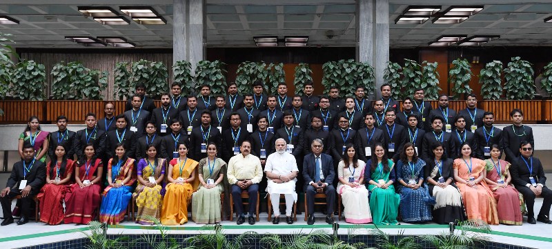 Narendra Modi interacts with the Assistant Secretaries