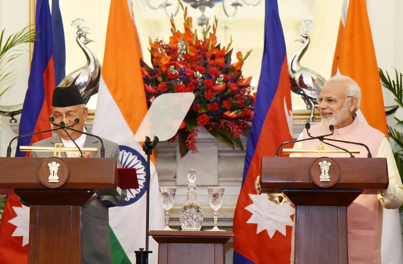 PM Modi calls on  Prime Minister of Nepal K.P. Sharma  