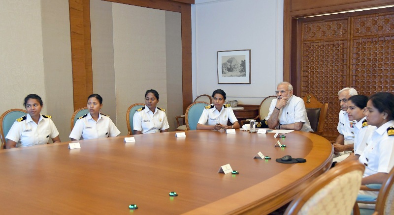 Modi meets crew of  INSV  