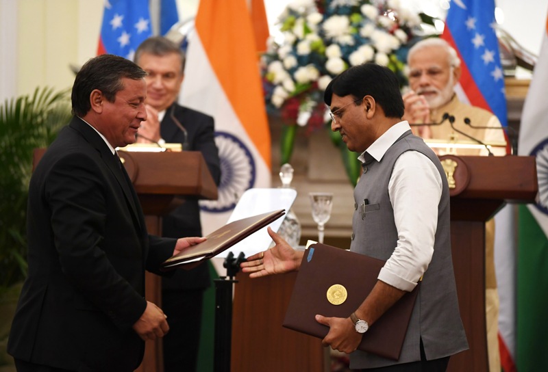 PM Modi, Uzbekistan President Shavkat Mirziyoyev issue joint press statement