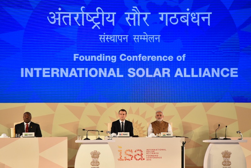  Prime Minister Narendra Modi, French President Emmanuel Macron attend  Founding Conference of International Solar Alliance