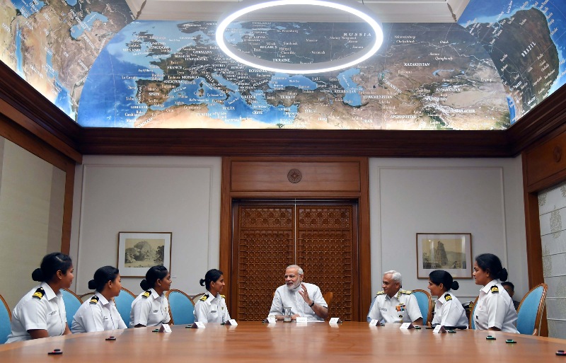 Modi meets crew of  INSV  