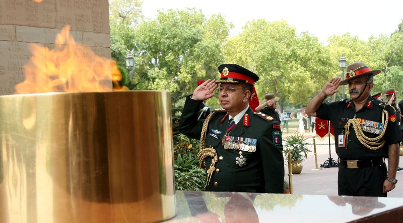 Nepal Army Chief calls on India's Defence Minister in New Delhi 
