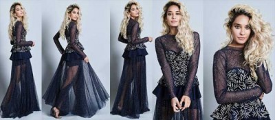 Lisa Haydon in Mishru at Lakme Fashion Week