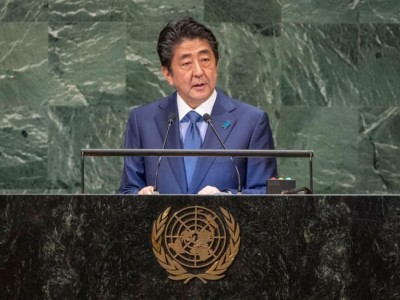 At UN Assembly, Japanese Prime Minister defends free trade