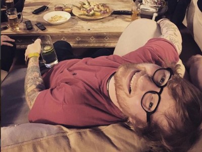 Ed Sheeran directs crew to carry ketchup 