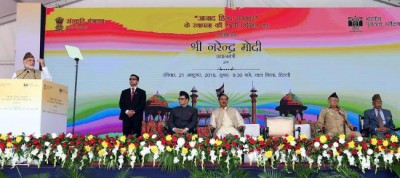 PM Modi attends commemoration of 75th anniversary of Azad Hind Govt formation, hoists national flag