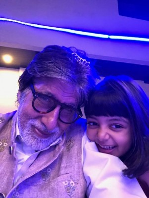 Amitabh Bachchan enjoys fun moments with granddaughters, shares images on social media for fans