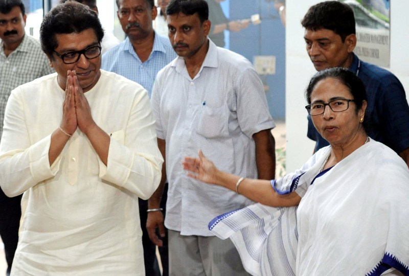 West Bengal Chief Minister Mamata Banerjee meets (MNS) Chief Raj Thackeray at Nabanna