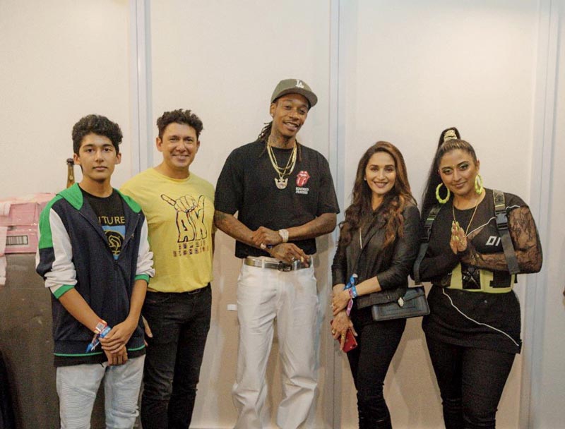 Madhuri Dixit shares image with Wiz Khalifa and Raja Kumari