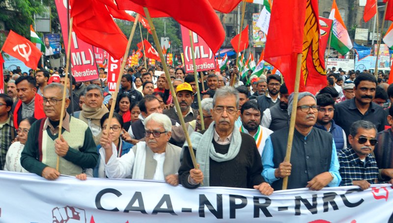 Left, Congress jointly hold protest rally against CAA-NRC-NPR in Kolkata