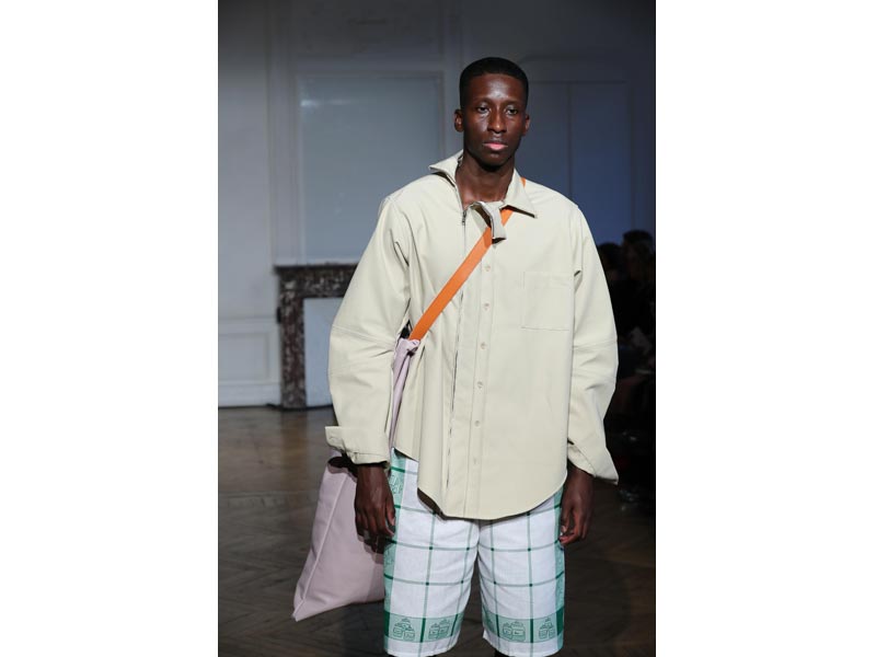 Models walk for designer Afterhomework in Paris Fashion Week