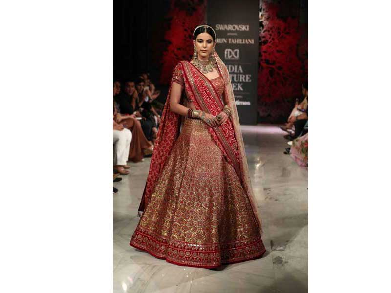 Models walk the ramp for Tarun Tahiliani's show