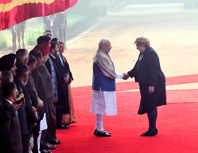 The Prime Minister of Norway Erna Solberg visits India