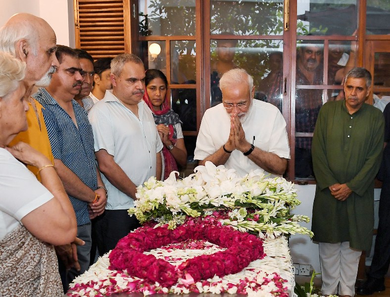 PM Modi pays tribute to Sheila Dikshit in New Delhi