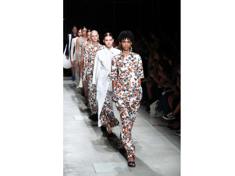 Models walk the ramp for designer Marco Rambaldi at Milan Fashion Week