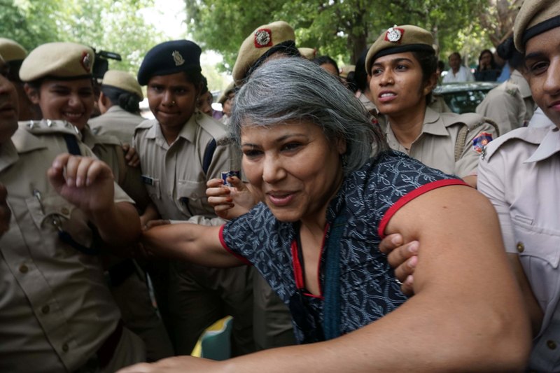 Members of All India Democratic Women's Association protest against clean chit to CJI 
