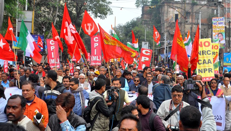 Left, Congress jointly hold protest rally against CAA-NRC-NPR in Kolkata