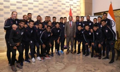 Indian ambassador to Tajikistan wishes luck to Blue Tigers before Oman clash