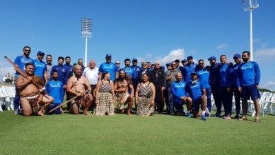 Bay Oval: Maori Community welcomes Indian Team in their traditional way