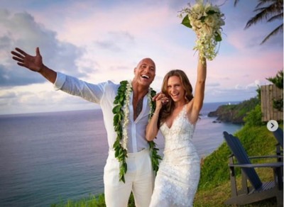Hollywood star Dwayne Johnson ties the knot with Lauren Hashian  