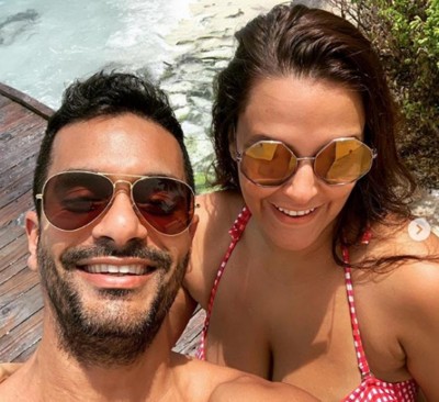 Neha Dhupia, Angad Bedi enjoying their Maldives vacation