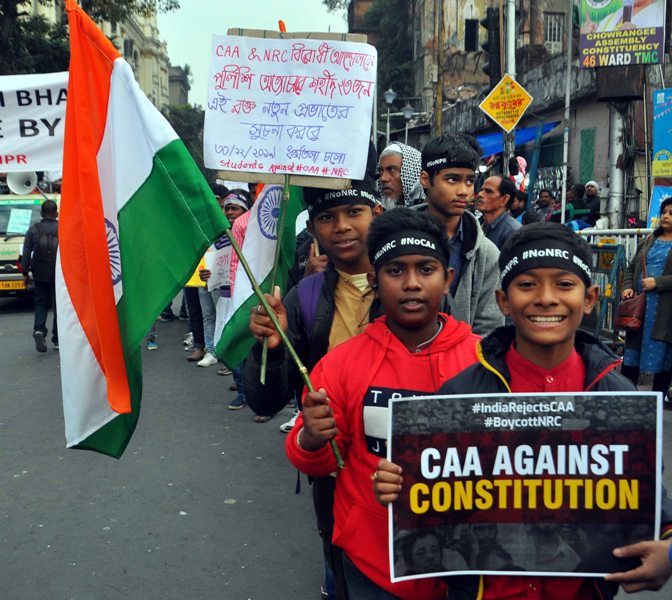 Kolkata: Students stage protest march against NRC, CAA, NPR
