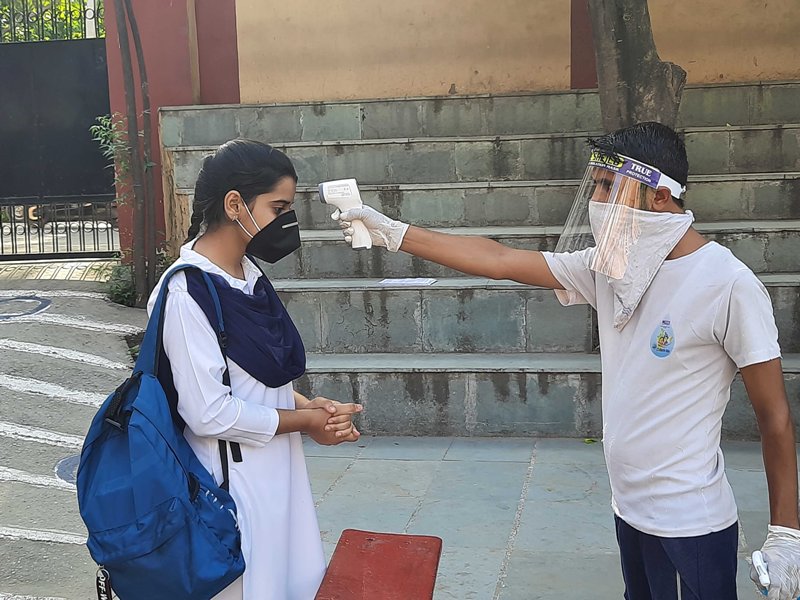 Santisation of Jammu school amid COVID-19