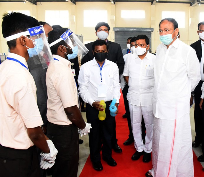 M Venkaiah Naidu interacting with faculty of Central Institute of Petrochemicals Engineering and Technology