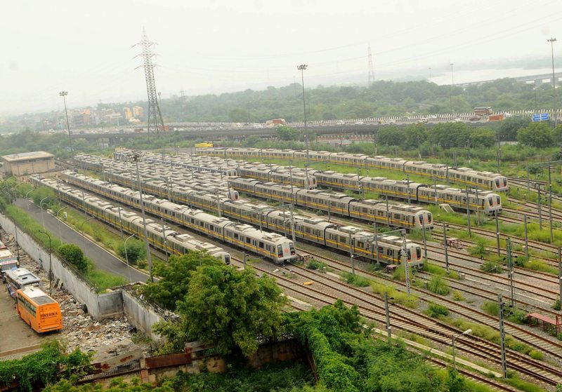 Delhi metro trains parked at yard owing to Covid-19