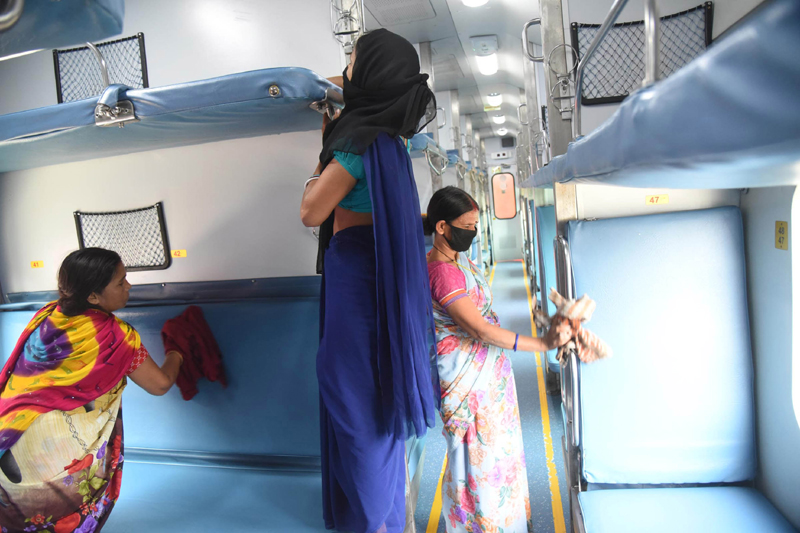 COVID-19 outbreak: Railway workers clean special trains 