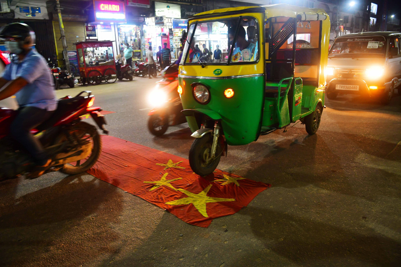 Anti-China demonstration in Agartala