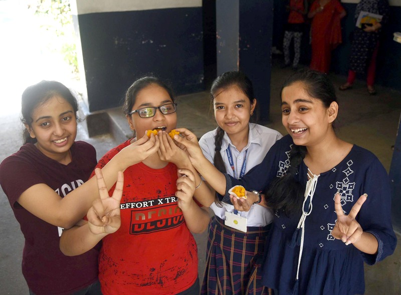 Students celebrate CBSE results