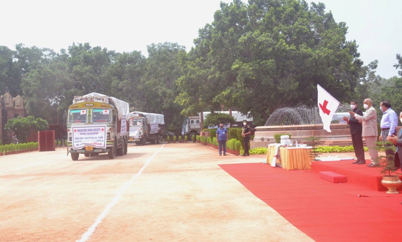President Kovind flags off loaded truck of relief materials