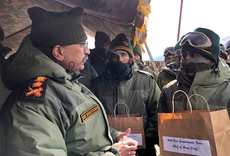 M M Naravane interacting with Fire and Fury Corps