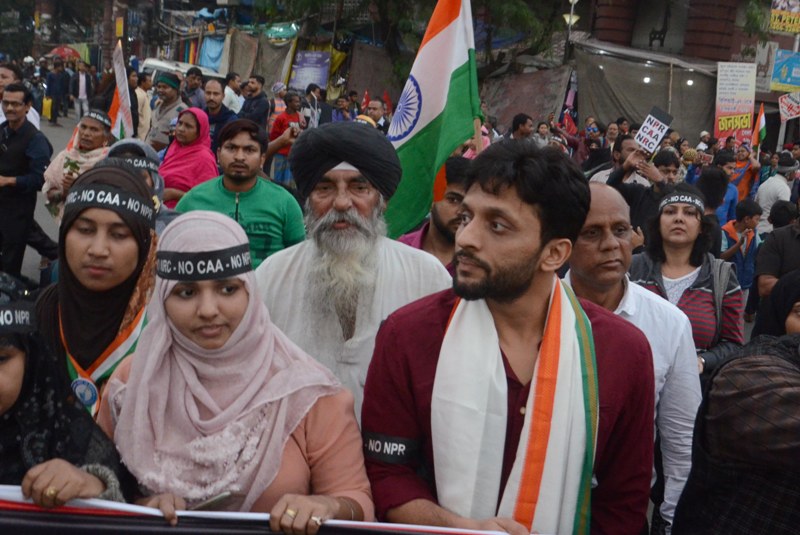 Actor Zeeshan Ayyub joins rally protesting CAA, NPR and NRC in Kolkata    