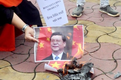 Indians protest Chinese aggression in Ladakh