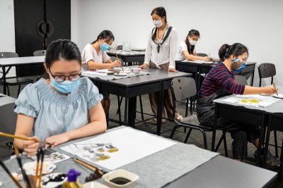 People learn traditional Chinese painting in Kuala Lumpur