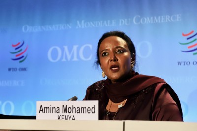 Amina Mohamed of Kenya attends event in WTO headquarters