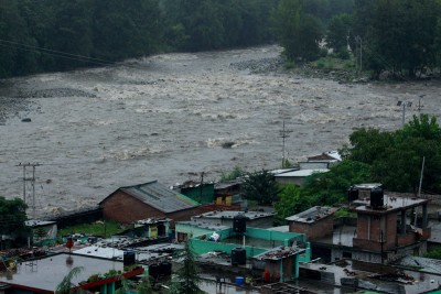 River Beas in spate after incessant rains