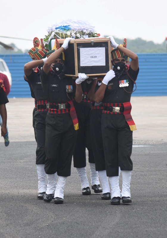 Bihar Deputy CM Sushil Kumar Modi pays tribute to martyr havildar Sunil Kumar at Patna airport